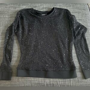 DKNY ladies black sequined top